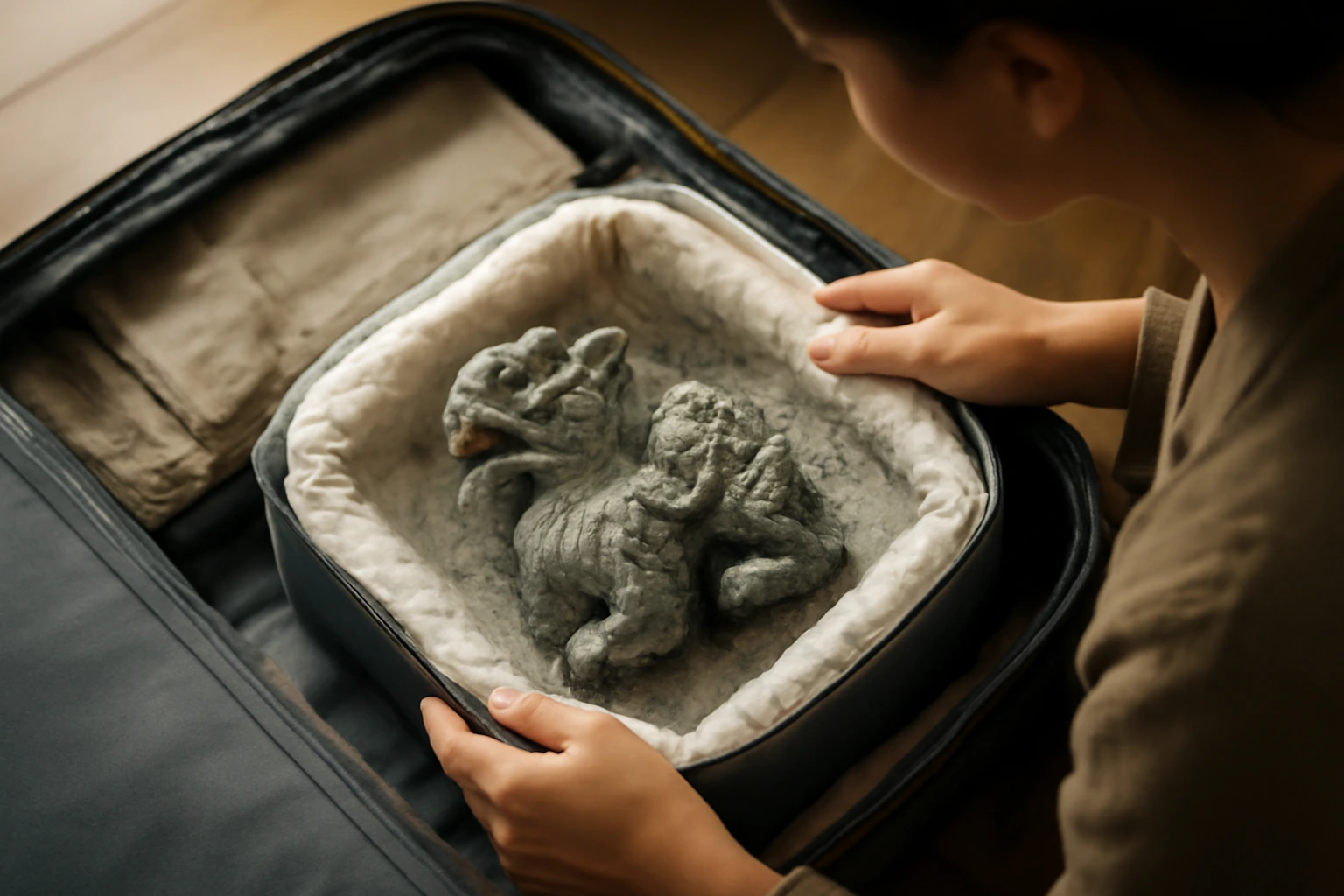 Cất giữ tỳ hưu khi đi xa, chuyển nhà hay lâu không dùng: đóng gói, mang theo máy bay, bảo quản dài ngày